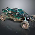 Mud Covered Off Road Functional Vehicle With Large Tires And Racing Design