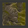 3D Terrain Model Featuring Mountain Valleys Winding Rivers Green Vegetation And Rocky Areas