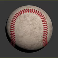 Vintage White Baseball With Red Stitching As Essential Household Sports Item