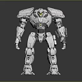 Futuristic White Humanoid Robot With Metallic Armor And Mechanical Design Features 3d model
