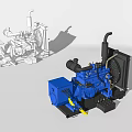 modern engine generator mechanical equipment civil generator engine 3d model