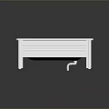 Contemporary White Freestanding Bathtub With Sleek Surface And Leg Support