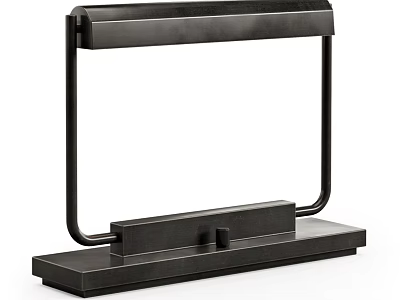 Modern Table Lamp with Sleek Black Metal Frame and Square Base for Contemporary Home Decor 3d model