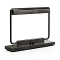 Modern Table Lamp with Sleek Black Metal Frame and Square Base for Contemporary Home Decor