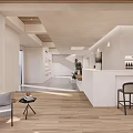 Modern Hotel Lobby Interior With Wooden Ceiling Sofa Seating Coffee Tables And Bar Counter