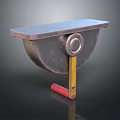 Sturdy Metal Computer Stand With Adjustable Platform And Red Yellow Lever Design 3d model