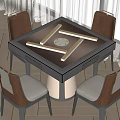 Modern Mahjong Table and Chair Mahjong Table and Chair Combination 3d model