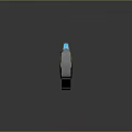 Futuristic Sci Fi Weapon With Metallic Body Green Indicator And Ergonomic Grip