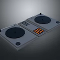 Modern Home DJ Turntables With Dual Decks And Orange Control Buttons