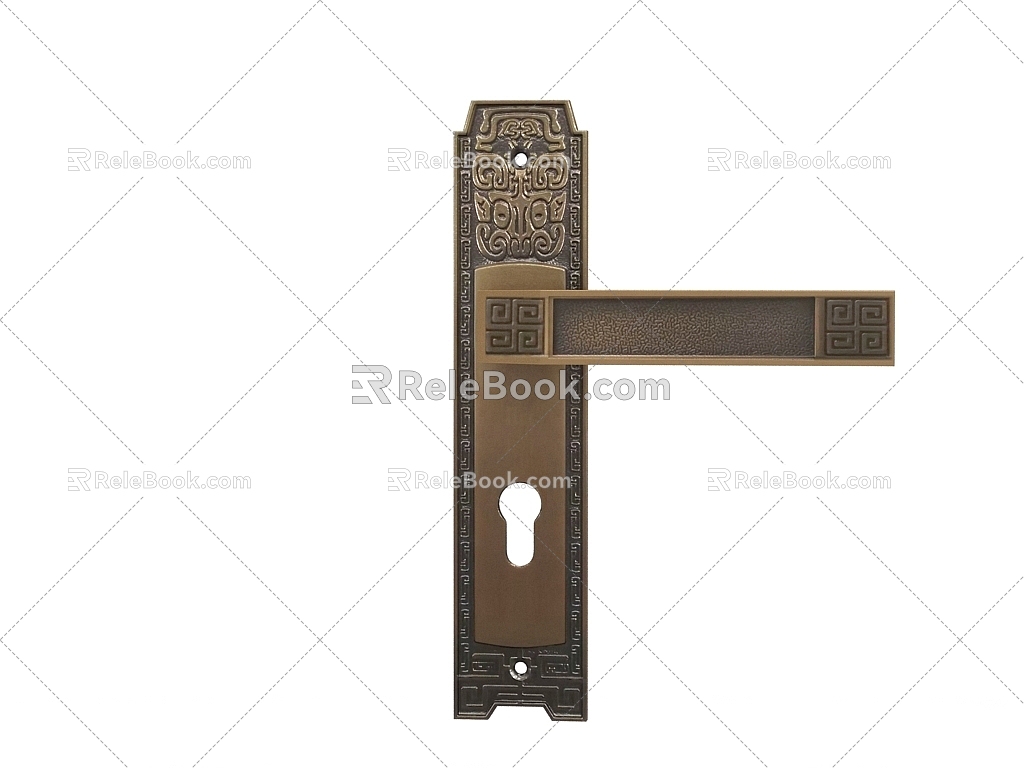 new chinese style door handle 3d model