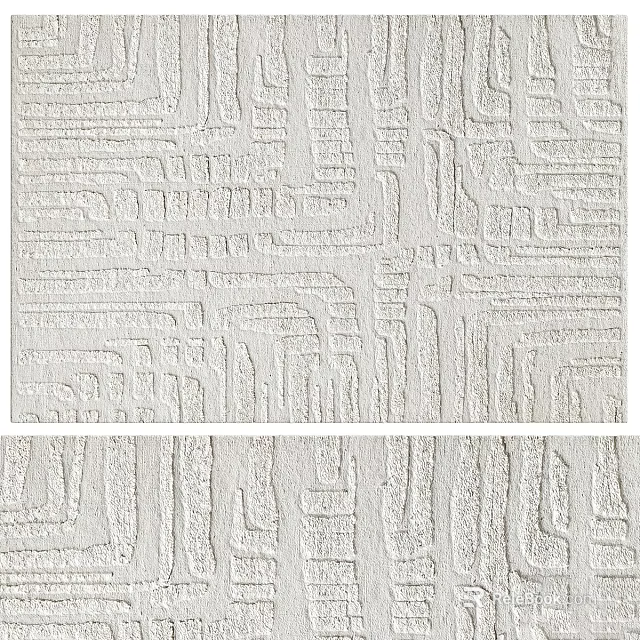 Light Toned Square Rug With Textured Patterns 3d model 