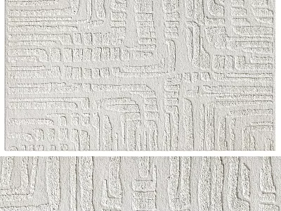 Light Toned Square Rug With Textured Patterns 3d model