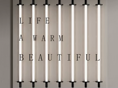 Modern Beautiful Wall Lights With Vertical Linear Design And Warm Decorative Text 3d model
