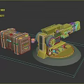 Yellow Tactical Weapon Equipment With Orange Gray Case And Small Parts