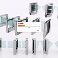 Public Facility Turnstiles With Various Designs Glass Panels And Stainless Steel Frames