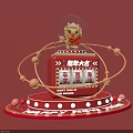 Red Chinese New Year Slot Machine With Year of the Dragon Design And Golden Rings