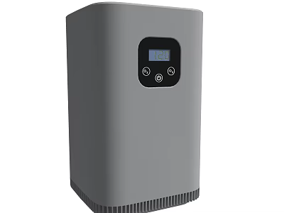 Gray Portable Power Station With Digital Display And Control Buttons 3d model