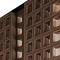 Modern Room Divider Design With Wooden Grid Pattern And Square Panels 3d model