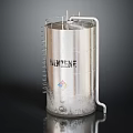 Stainless Steel Cylindrical Industrial Tank With Martine Brand And Piping Structure