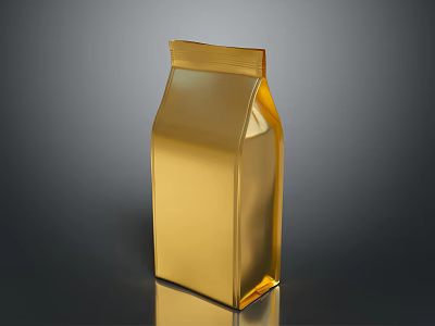 Metallic Gold Stand Up Bag For Daily Necessities And Storage Solutions 3d model