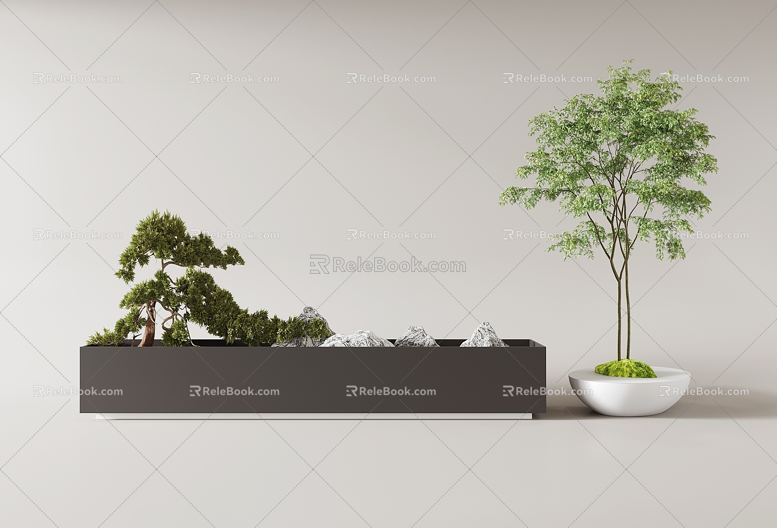 Gardening sketch landscape landscaping courtyard landscape sketch landscape tree plant pile combination 3d model