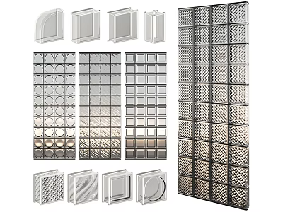 Modern Room Divider Designs With Various Geometric Cutouts And Grids 3d model
