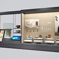 Museum Display Shelves With Glass Showcase For Antique Artifacts And Lighting