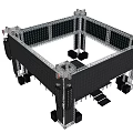 Large Scale Amusement Equipment Structure With Black Exterior Metal Frames And Lighting