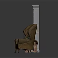 Vintage Living Room Interior With Wooden Cabinet Armchair And Side Table Decorative Ornament