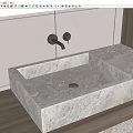 Modern sink faucet hardware 3d model