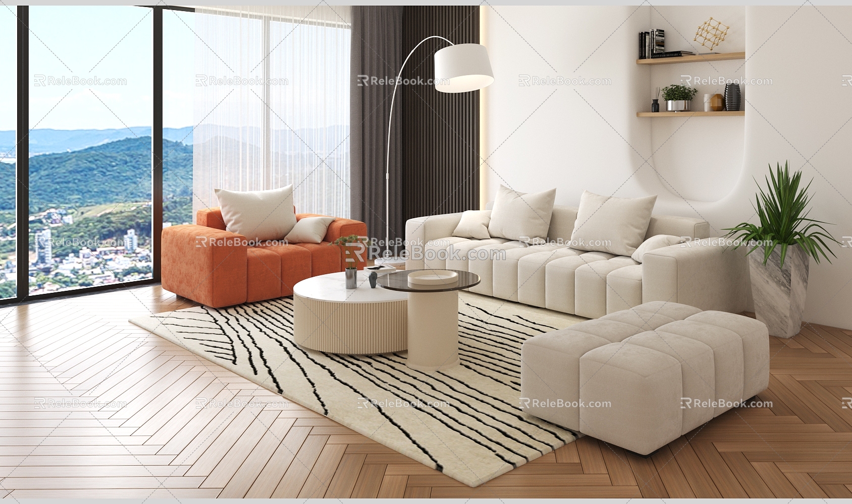 Modern Sofa Coffee Table Combination Sofa Combination model