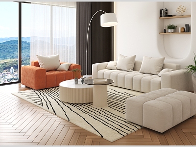 Modern Sofa Coffee Table Combination Sofa Combination model