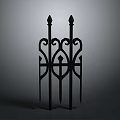 Iron Decorative Railing with Spikes and Curved Patterns for Architectural Decoration