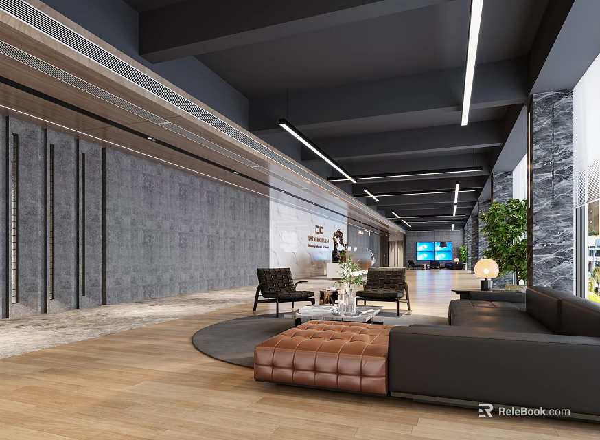 Modern Open Space Fitness Gym With Workout Equipment And Training Area 3d model 