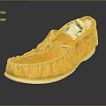 Yellow Moccasin Shoes with Tassel Light Colored Sole and White Interior