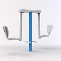 Outdoor Physical Fitness Equipment With Double Parallel Bars Blue Pole And White Seats