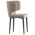 Modern Upholstered Dining Chairs With Curved Backrest And Slim Metal Legs
