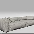 Light Colored Two Seater Sofa With Modern Design And Soft Comfortable Cushions 3d model