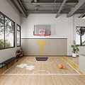 Modern Kids Playroom Interior With Green Slide Staircase Colorful Rug And Large Windows