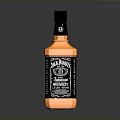 Jack Daniel's Tennessee Whiskey Bottle With Black Label And Amber Liquid