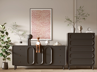 Modern Black Cabinet Whole Cabinet Sideboard Cabinet Balcony Cabinet Storage Cabinet Entrance Cabinet 3d model