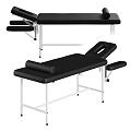 Professional Medical Equipment Setup Including Black Treatment Table Mobile Cart And Surgical Lamp