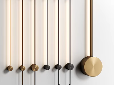 Modern Wall Lamps With Gold And Black Round Bases In Sleek Contemporary Design 3d model