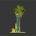 Elegant Eid Mubarak Themed Furniture Decorated With Crescent Moon Stars And Palm Trees