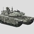 Advanced Military Tank With Camouflage Paint Turret And Gun Barrel 3d model