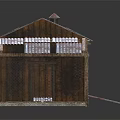 Weathered Wooden Shed With Rustic Roof Metal Sheets And Wire Fence Porch