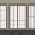Japanese-style sliding door 3d model