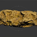Natural Gold Nugget With Rough Texture And Irregular Shape On Black Reflective Surface