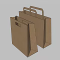Sturdy Brown Paper Shopping Bags With Convenient Handles For Daily Use