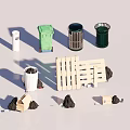 Modern trash can 3d model